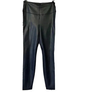 White House Black Market Vegan‎ Leather Runway Legging Textured Spruce Size 6 BN